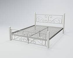 Ліжко Нарцис ніжки дерево біле метал Білий оксамит 120*190 см (TeneroTM)