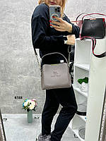 Капучино - стильная сумочка на три отделения - Lady Bags, два ремня в комплекте (0388)