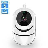Поворотна IP камера QC011 бездротова WiFi для відеоспостереження будинку зі звуком та нічним баченням, фото 2