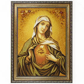 Ікона в бурштині і-15 "Пресвятої Богородиці Діви Марії" розмір 30*40 см
