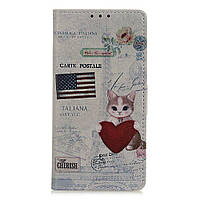Чехол Deexe Life Style Wallet для Samsung Galaxy A50 (A505) / A30s (A307) / A50s (A507) - US Flag and Cat