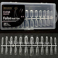 Тіпси гелеві  для нарощування нігтів BELEON 240 штук - (Квадрат) C-4