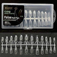 Тіпси гелеві  для нарощування нігтів BELEON 240 штук - (Мигдаль) C-2