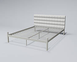 Ліжко з м'яким наголов'ям Глорія метал Сірий оксамит 120*190 см (TeneroTM)