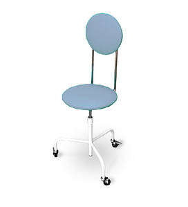 Стілець медичний гвинтовий пересувний зі спинкою - Омега СВпс