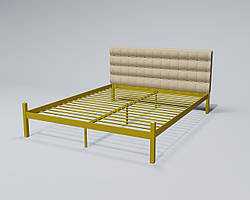 Ліжко з м'яким наголов'ям Глорія метал Сірий глянець 120*190 см (TeneroTM) 120х200, Жовтий