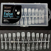 Тіпси гелеві напівматові  для нарощування нігтів BELEON 240 штук - (Овал) S-5