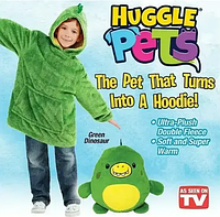 Худи для детей, Huggle Pets Hoodie, Детская толстовка, Мягкая игрушка, цвет зеленый, Толстовка мягкая игрушка