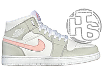 Женские кроссовки Air Jordan 1 High Gray-Pink (с мехом) 07375