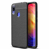 Защитный чехол Deexe Leather Cover для Xiaomi Redmi Note 7 / Note 7 Pro - Black