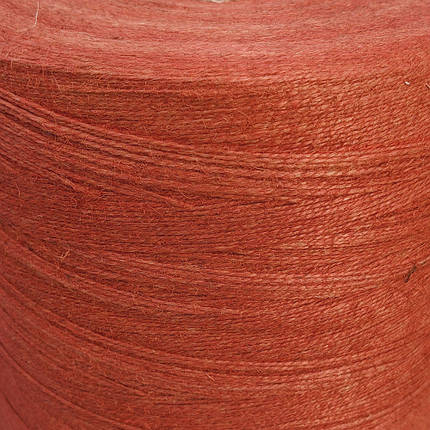 Джутова кольорова пряжа, 2 мм, 2 нитки (терракотовий), фото 2