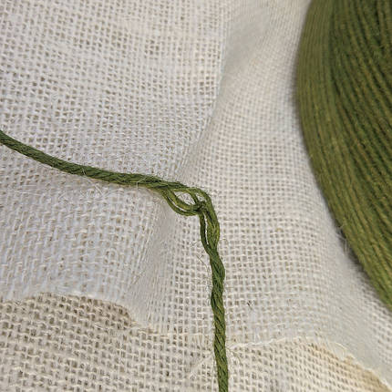 Джутова кольорова пряжа, 3 мм, 4 нитки (оливковий), фото 2