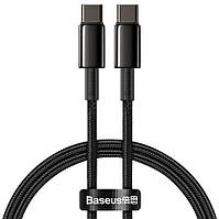 Дата-кабель Baseus Tungsten Gold Fast Charging Type-C to Type-C (1m, 100W) CATWJ-01 - Black