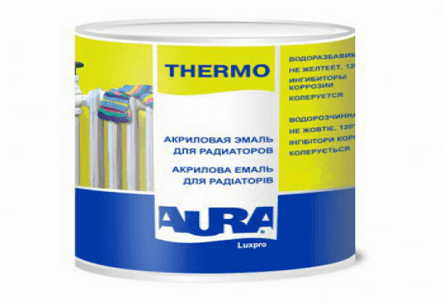 Універсальні емалі AURA Luxpro Thermo, глянцева водорозбавима емаль для радіаторів, фото 2