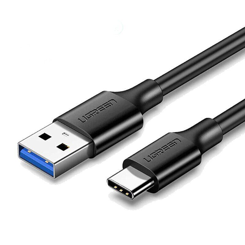Кабель UGREEN US184 USB 3.0 to Type-C (3A, 1m) - Black - фото 1 - id-p1727909288