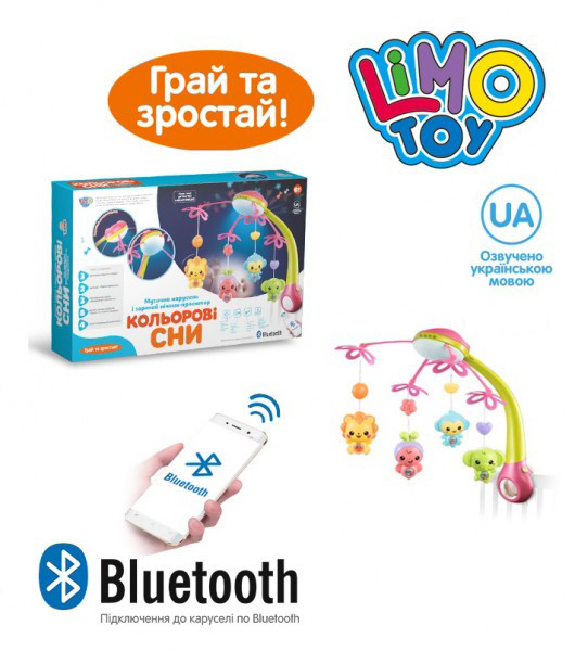 Карусель на ліжечко HB 0007 ABCD малиновий