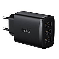 Сетевое зарядное устройство Baseus Compact 17W (3USB) CCXJ02 - Black