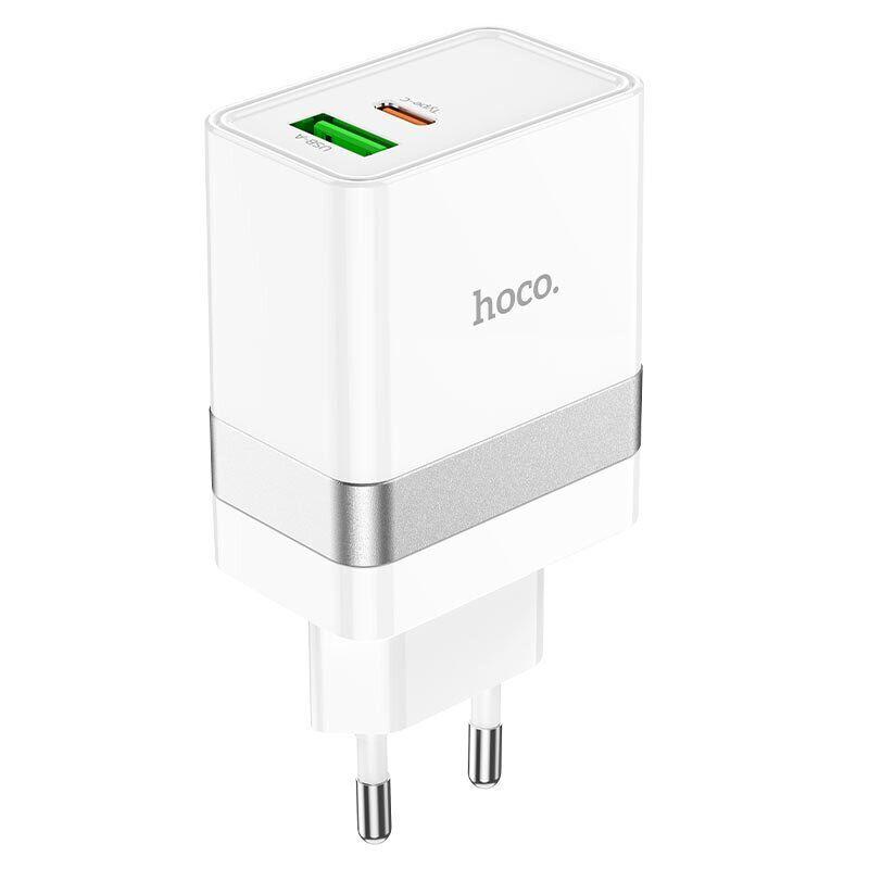 Сетевое зарядное устройство Hoco N21 PD30W + QC3.0 - White - фото 2 - id-p1727912849