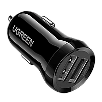 Автомобильное зарядное устройство UGREEN ED018 Dual USB Car Charger (24W, 2.4A) - Black