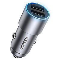 Автомобильное зарядное устройство UGREEN CD130 Dual USB Car Charger (24W, 2.4A) - Gray