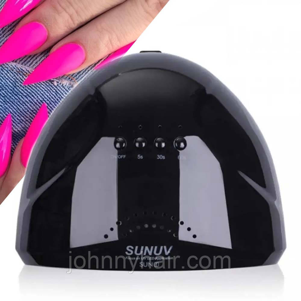 Професійна оригінальна LED-лампа для полімерізації гелю SUNUV 1 LED/UV Black Original 48W