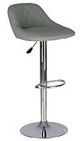 Барний стілець з регулюванням висоти Каміла Camilla chrome V-2 штучна шкіра темно-сірий Новий Стиль
