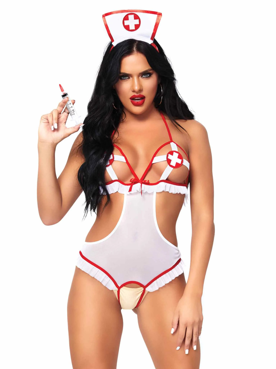 Рольовий костюм сексуальної медсестри з доступом Naughty Nurse Roleplay Lingerie Set Leg Avenue OS