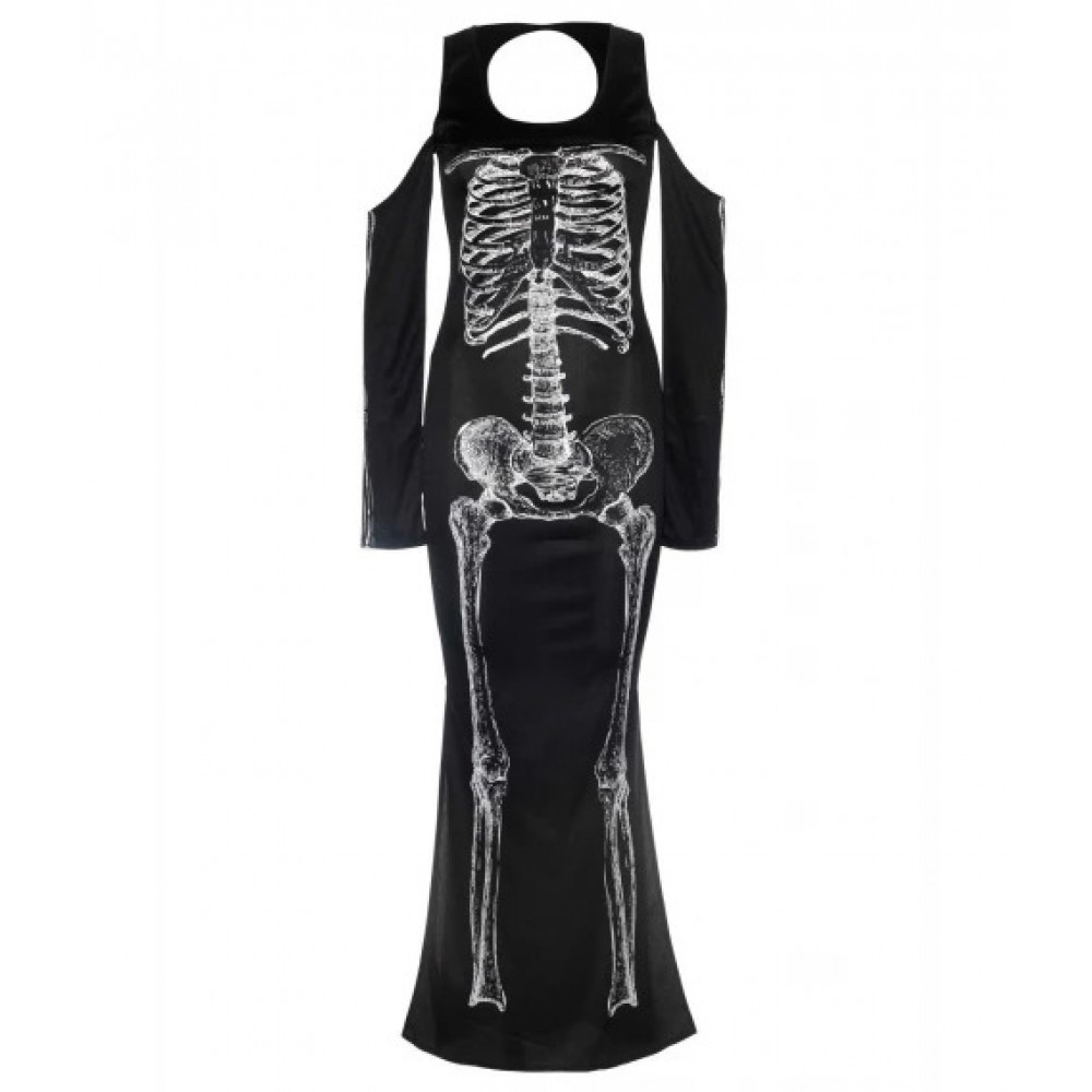 Сукня максі на Хелловін з принтом скелета Leg Avenue S/M