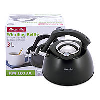 Чайник Kamille 3л з нержавіючої сталі зі свистком і термометром для індукції і газу KM-1077A