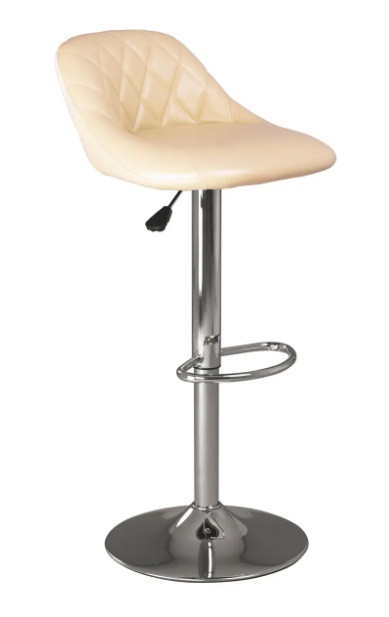 Барний стілець з регулюванням висоти Каміла Camilla chrome V-18 штучна шкіра бежевий Новий Стиль