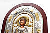 Спаситель Ісус 24x29см Грецька срібна ікона аркової форми, фото 5