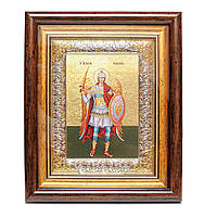 Ексклюзивная Икона Архангела Михаила 29х24см в серебряной рамке 925 с позолотой под стеклом