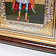 Ікона Архангел Михаїл 29х24 см срібна рамка з позолотою під склом, фото 3