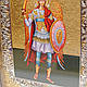 Ікона Архангел Михаїл 29х24 см срібна рамка з позолотою під склом, фото 4