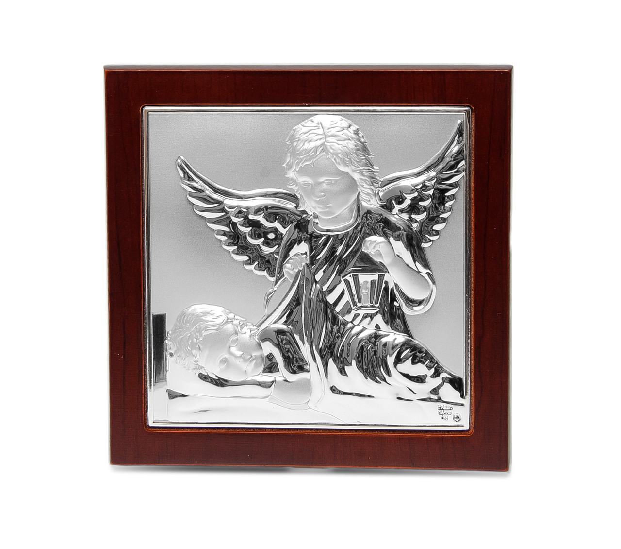 Дитяча Ікона Ангел Хранитель у сріблі 15x15см
