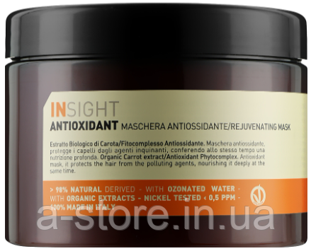 Маска тонізувальна Insight Antioxidant Rejuvenating Mask для всіх типів волосся, 500 мл