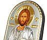 Иисус Христос Спаситель 16,5x21,5см - Серебряная Икона в кожаной оправе, фото 4