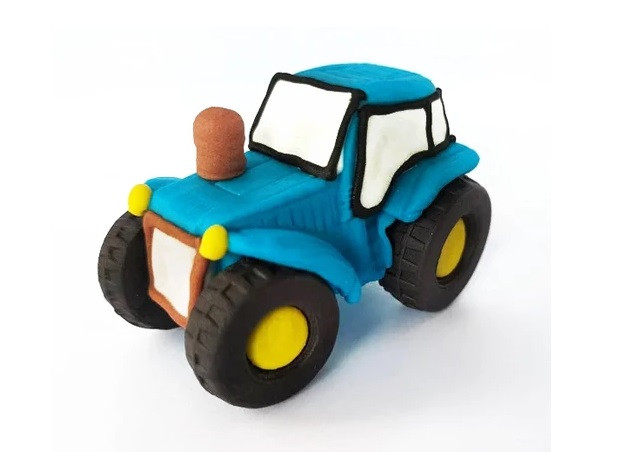 Цукрова фігурка на торт Синій трактор (3Д)