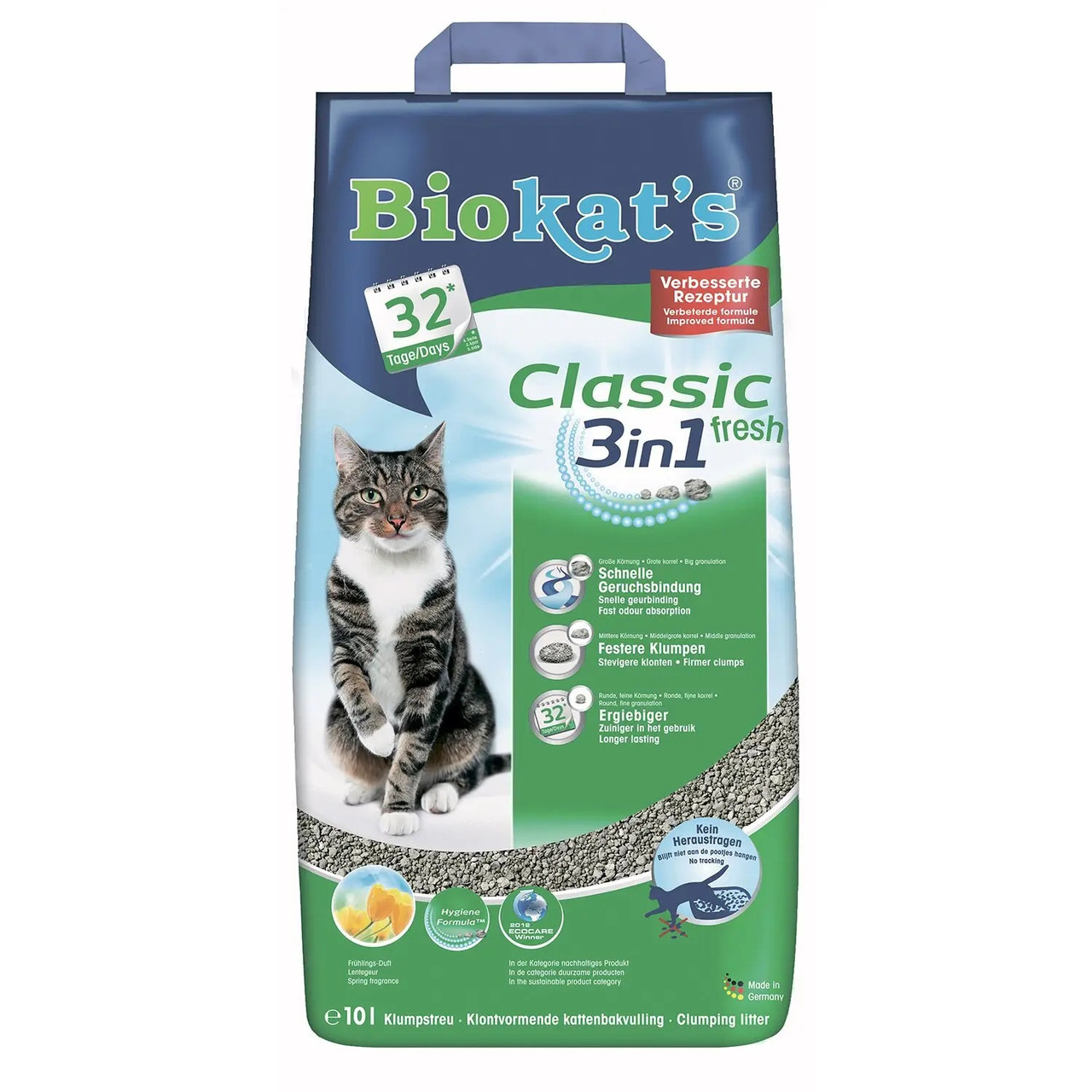 Наповнювач туалету для котів Biokat&s Classic Fresh 3in1 10 л (бентонітовий)