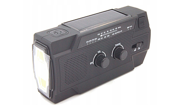 FM-радіо із сонячною панеллю та ліхтариком Radio Solar MD-090P Powerbank 4000mAh, фото 3