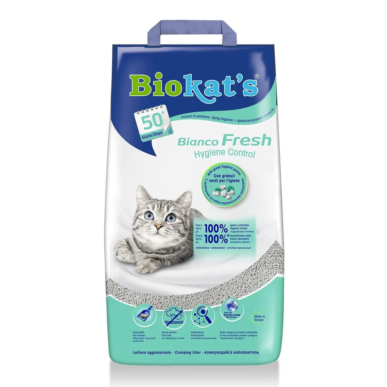 Наповнювач туалету для котів Biokat's Bianco Fresh 10 кг (бентонітовий)