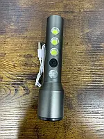 Мощный ручной фонарик с аккумулятором 5W+3COB, usb micro charge/ Светодиодный LED фонарь