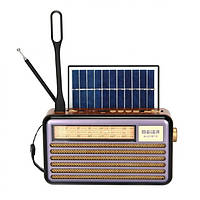 Радиоприемник аккумуляторный Meier M-521BT-S, FM/AM/SW, Bluetooth, MP3-USB/SD, солнечная зарядка