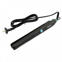 Плойка Gemei Gm-405 выпрямитель для волос с керамическим покрытием и длинным кабелем 35 Вт Черно-голубая