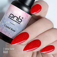 Светоотражающая база для ногтей, красная Crystal Base PNB, 8 ml