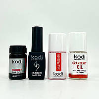 База Kodi 8ml + Top Kodi 14ml на каучуковой основе+Обезжиритель Коди 15мл+масло для кутикулы Коди 15мл
