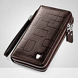 Чоловічий гаманець із натуральної шкіри. Чоловічий клатч. Шкіряний гаманець чоловічий портмоне зі шкіри Коричневий, фото 8