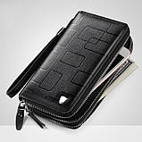 Чоловічий гаманець із натуральної шкіри. Чоловічий клатч. Шкіряний гаманець чоловічий портмоне зі шкіри Коричневий, фото 6