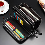 Чоловічий гаманець із натуральної шкіри. Чоловічий клатч. Шкіряний гаманець чоловічий портмоне зі шкіри Коричневий, фото 3