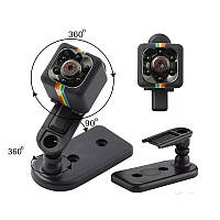 Мини Экшн камера Спортивная аккумуляторная Full HD 2 крепления Mini DV UKC SQ11 черная (483259)